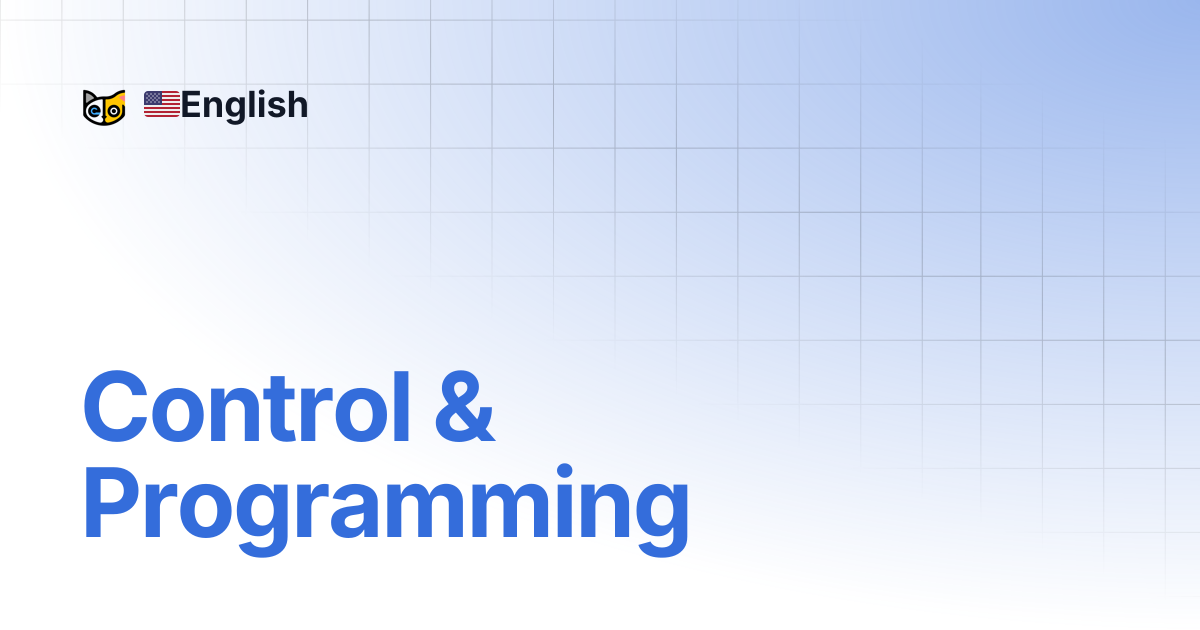 Control & Programming | 🇺🇸English